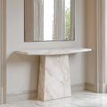 Travara Taupe & Cream Marble Console Table