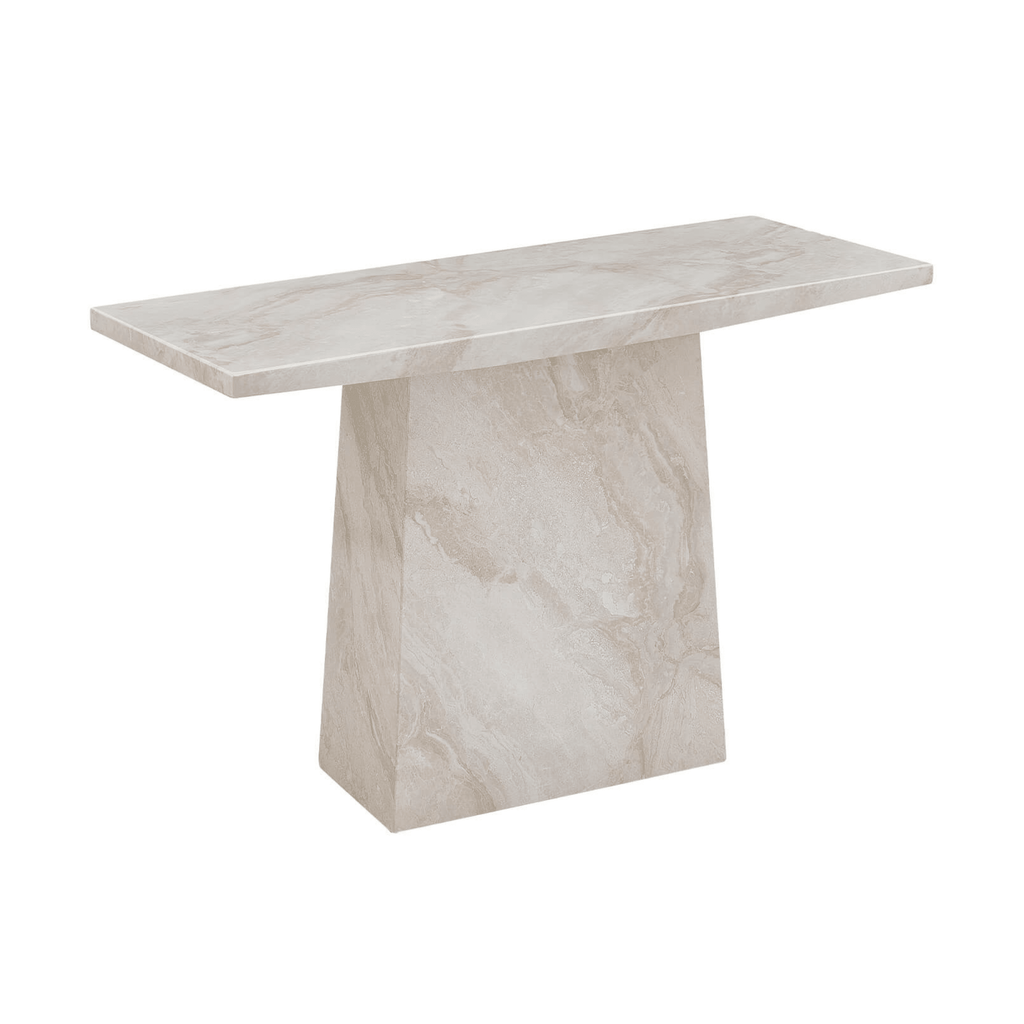 Travara Taupe & Cream Marble Console Table