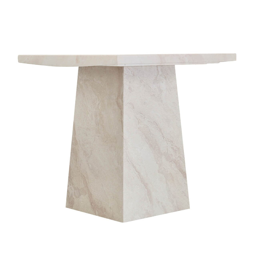 Travara Taupe & Cream Marble Side Table
