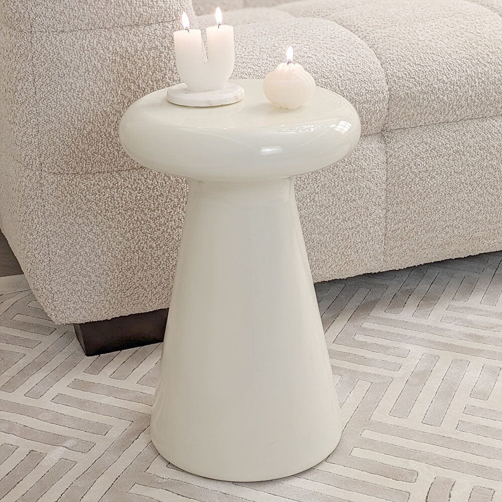 Tuscany Cream Indoor/Outdoor Round Side Table