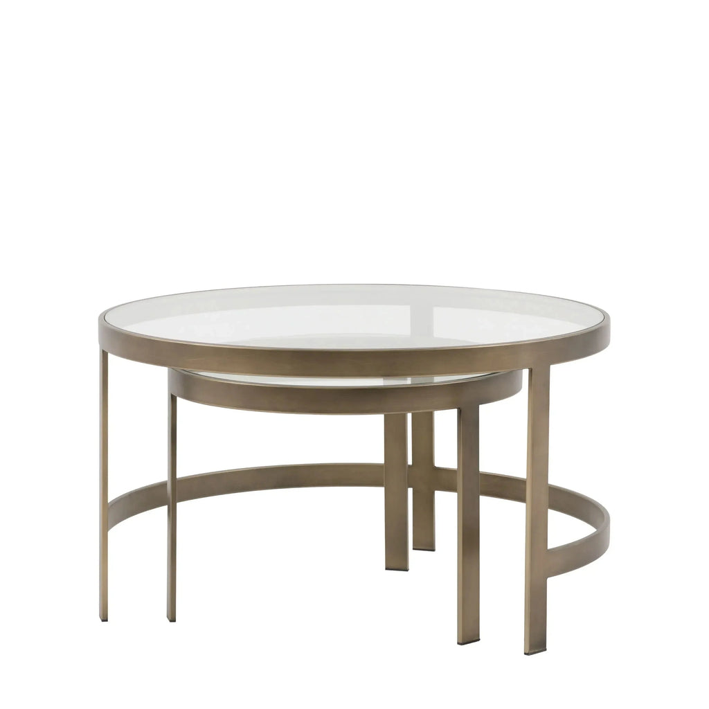 Vendome Brass Nesting Coffee Tables- Set of 2