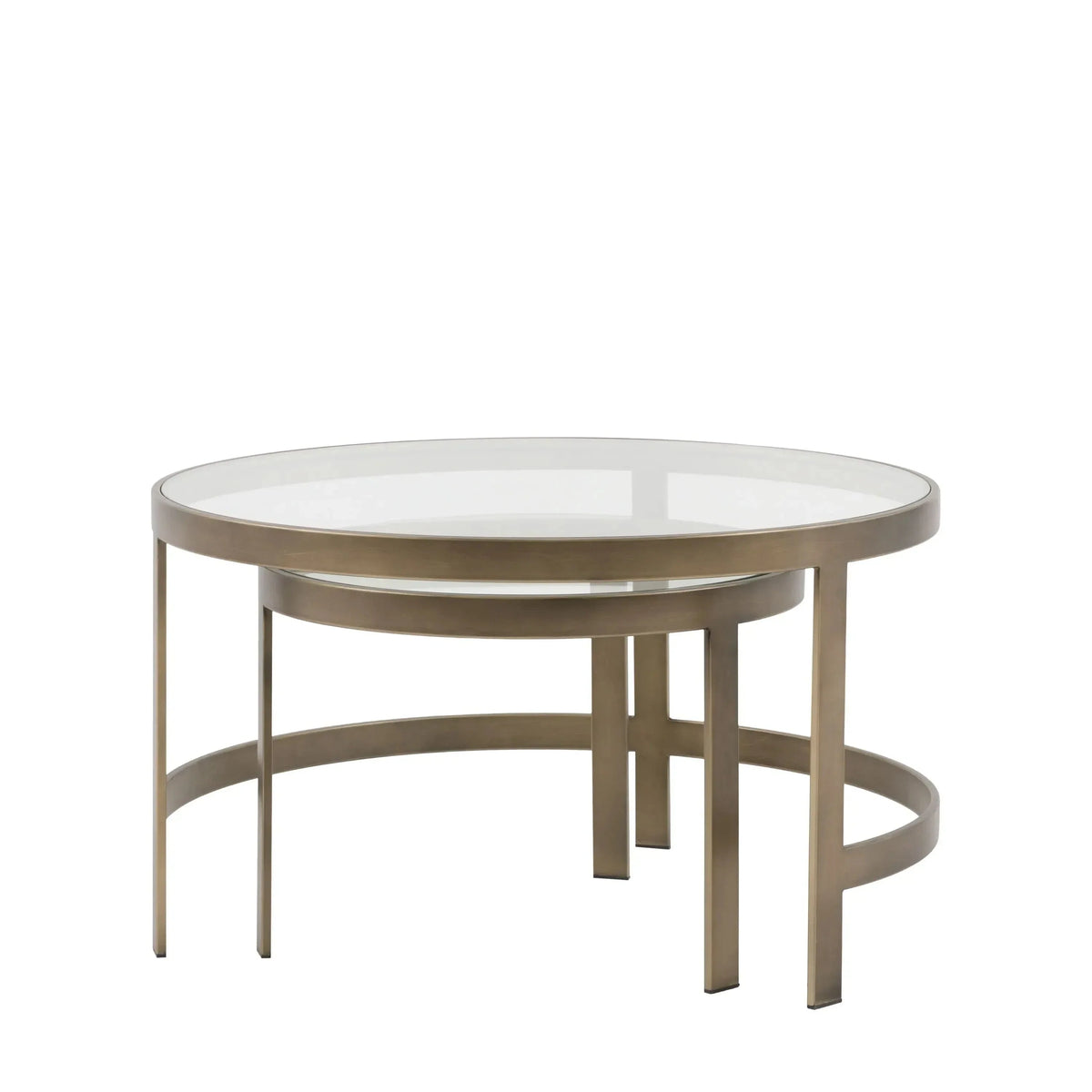 Vendome Brass Nesting Coffee Tables- Set of 2