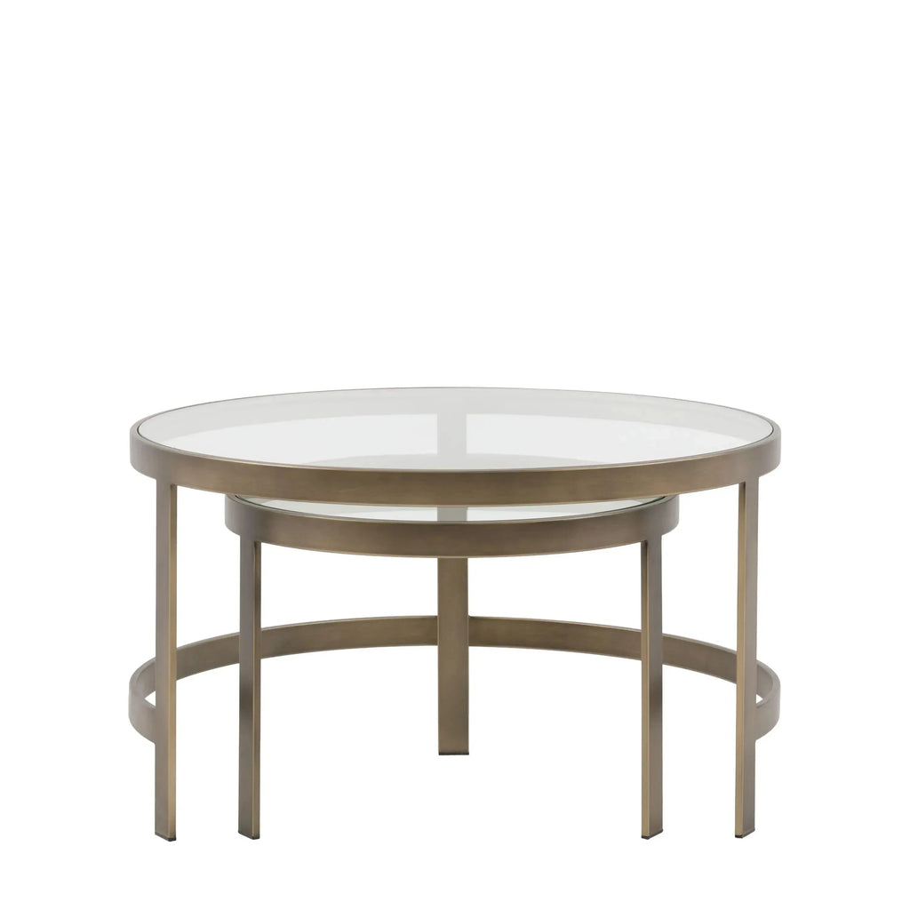 Vendome Brass Nesting Coffee Tables- Set of 2