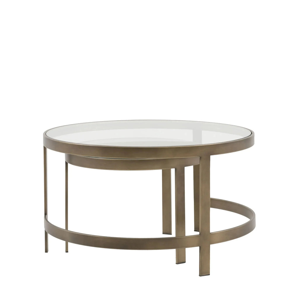 Vendome Brass Nesting Coffee Tables- Set of 2