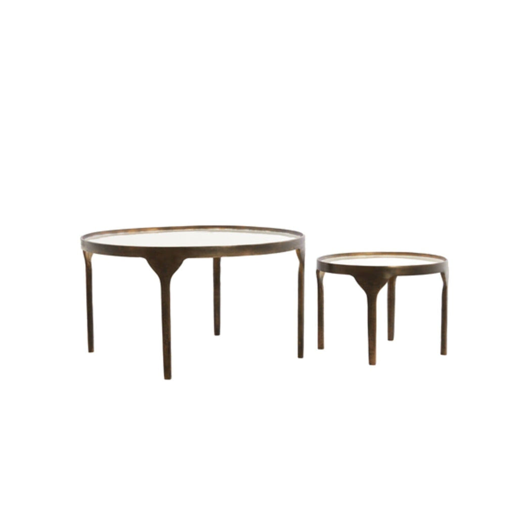 Venice Bronze Coffee Tables with Glass Top- Set of 2