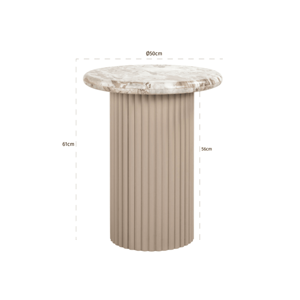 Verinne Marble Top Side Table
