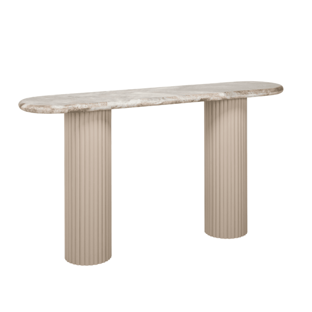 Verinne Oval Marble Top Console Table