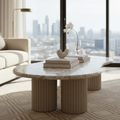 Verinne Pebble Shaped Marble Top Coffee Table