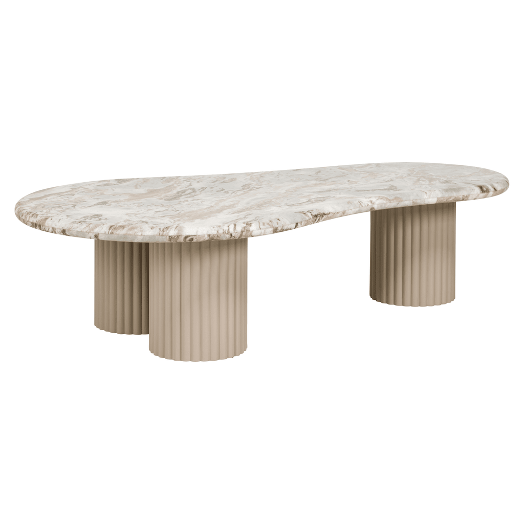 Verinne Pebble Shaped Marble Top Coffee Table
