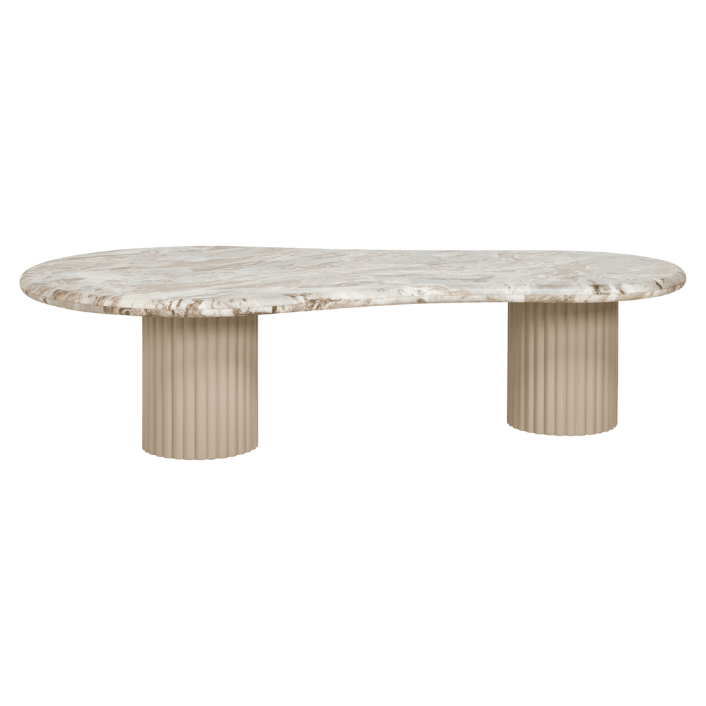Verinne Pebble Shaped Marble Top Coffee Table