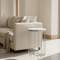Vexa Champagne Side Table with Marble Top