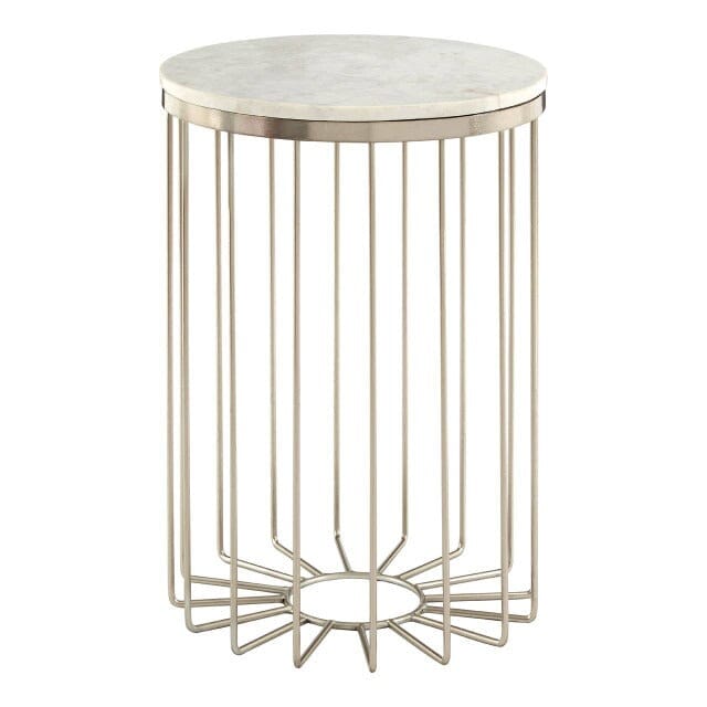 Vexa Champagne Side Table with Marble Top