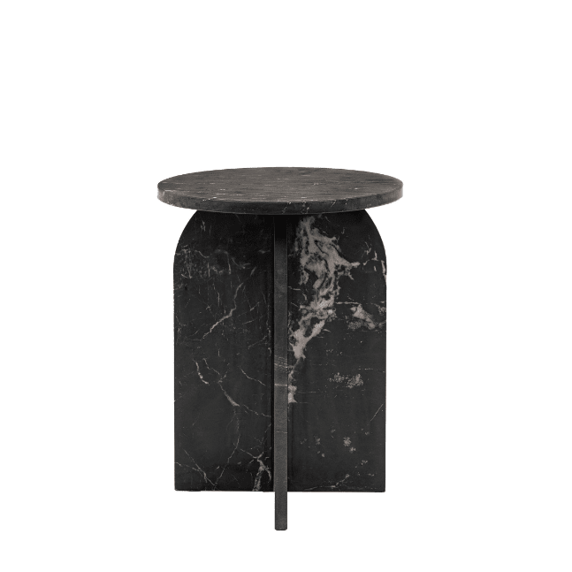 Vieste Black Marble Side Table