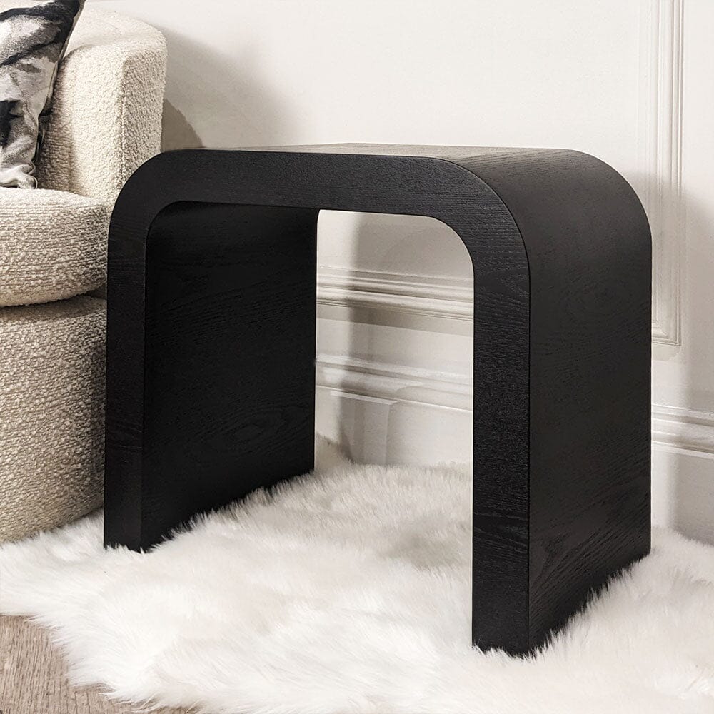 Whittaker Black Curved Side Table