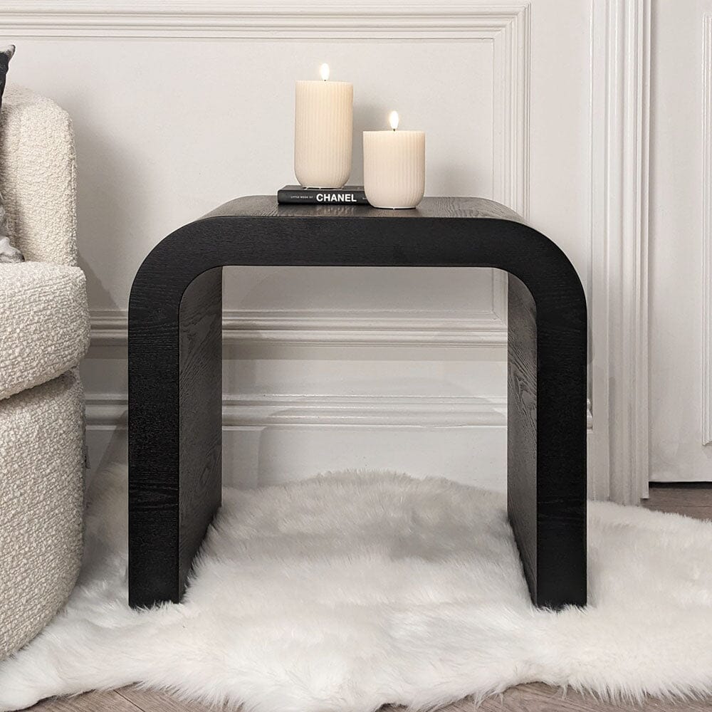 Whittaker Black Curved Side Table