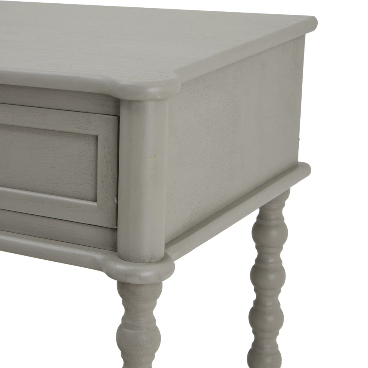 Wiley Grey Large 2 Drawer Console Table with Leg Detailing
