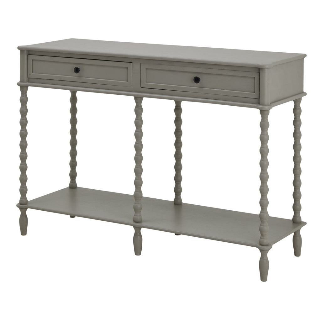 Wiley Grey Large 2 Drawer Console Table with Leg Detailing