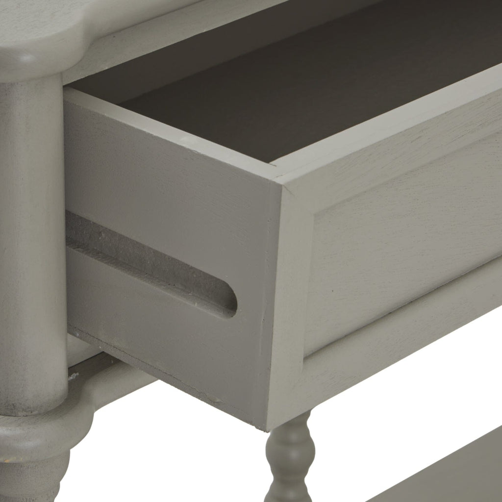 Wiley Grey Large 2 Drawer Console Table with Leg Detailing