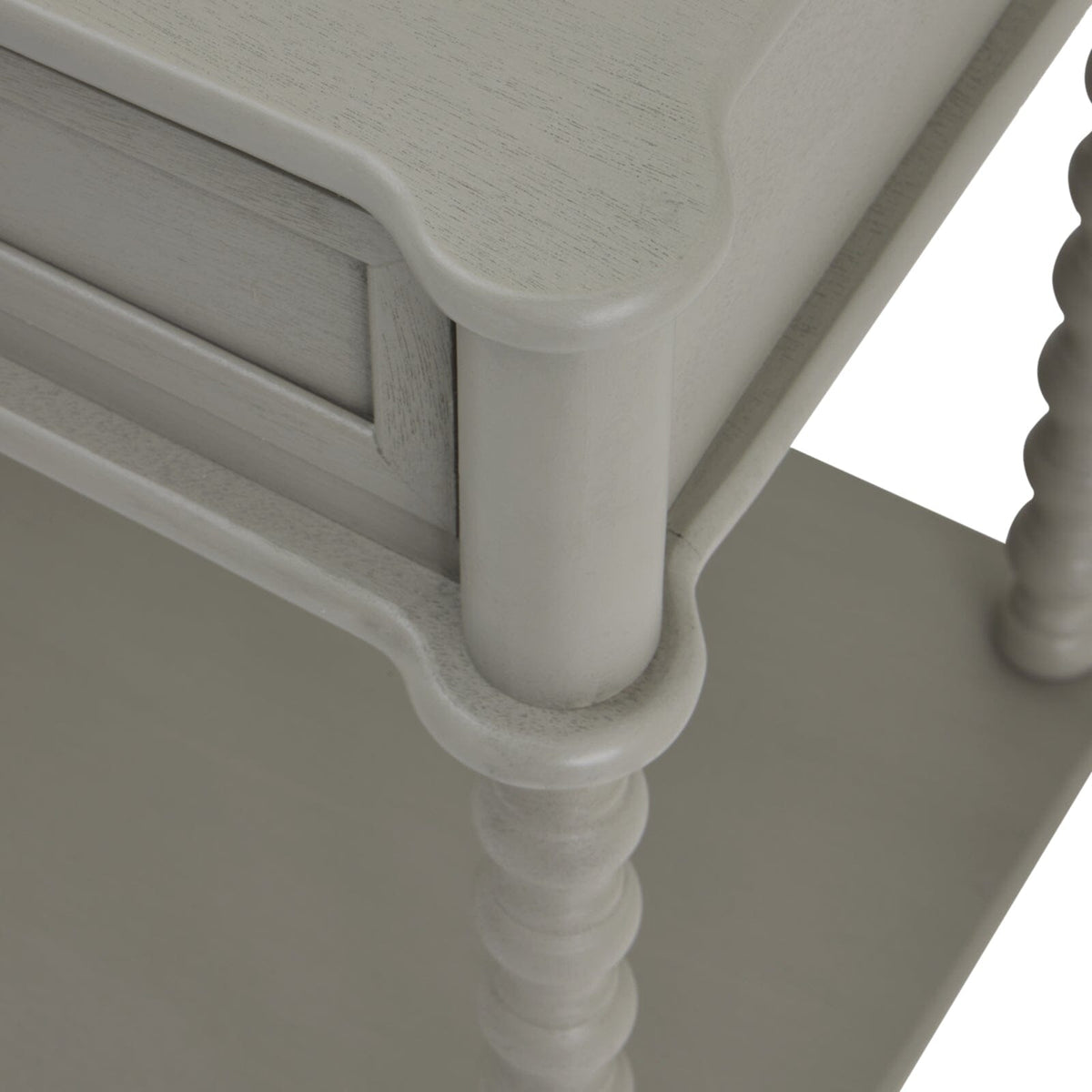 Wiley Grey Large 2 Drawer Console Table with Leg Detailing