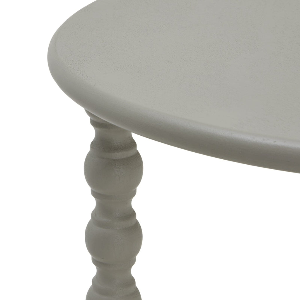 Wiley Grey Round Side Table with Leg Detailing