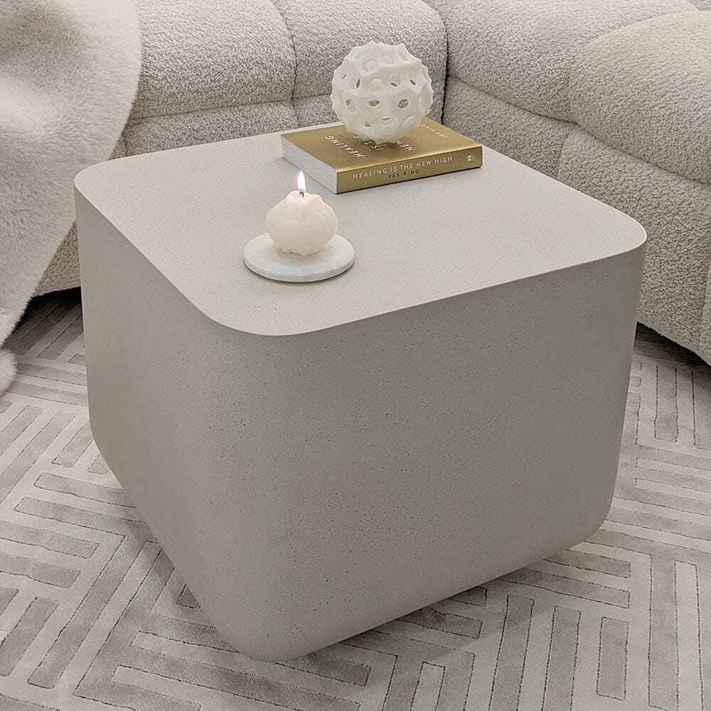 Zaylee Putty Concrete Effect Side Table