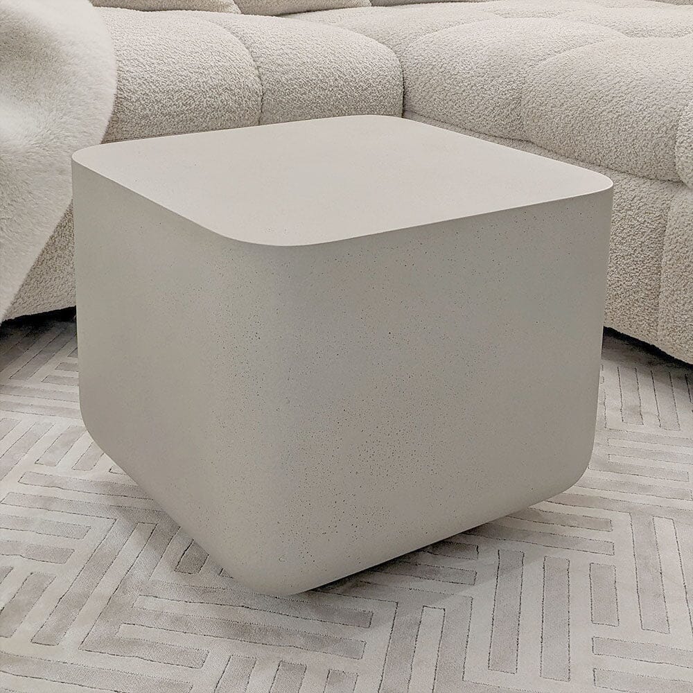 Zaylee Putty Concrete Effect Side Table