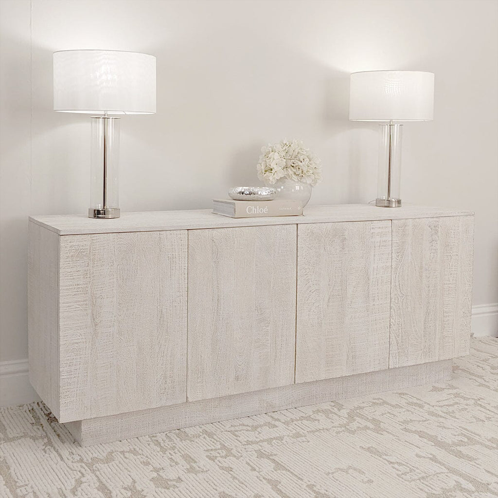 Zenica Luxury Whitewash 4 Door Sideboard