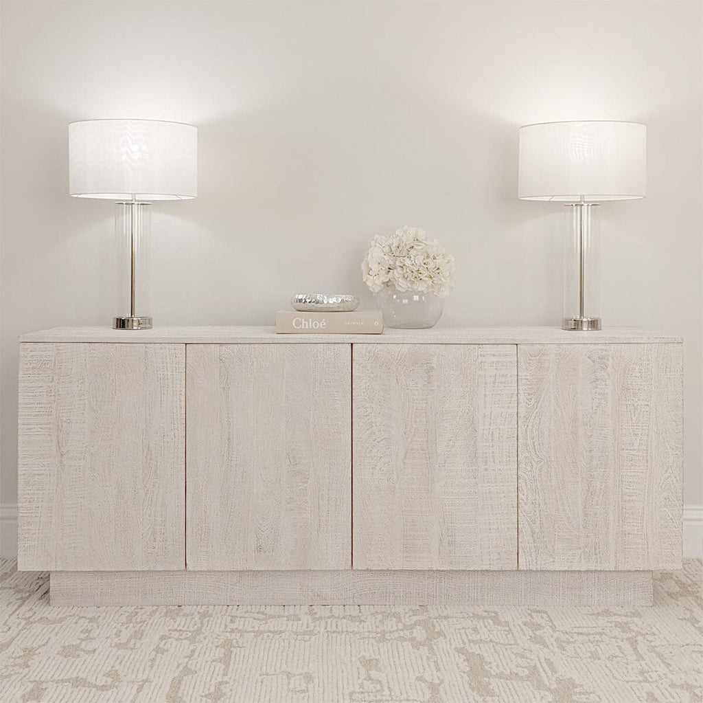 Zenica Luxury Whitewash 4 Door Sideboard