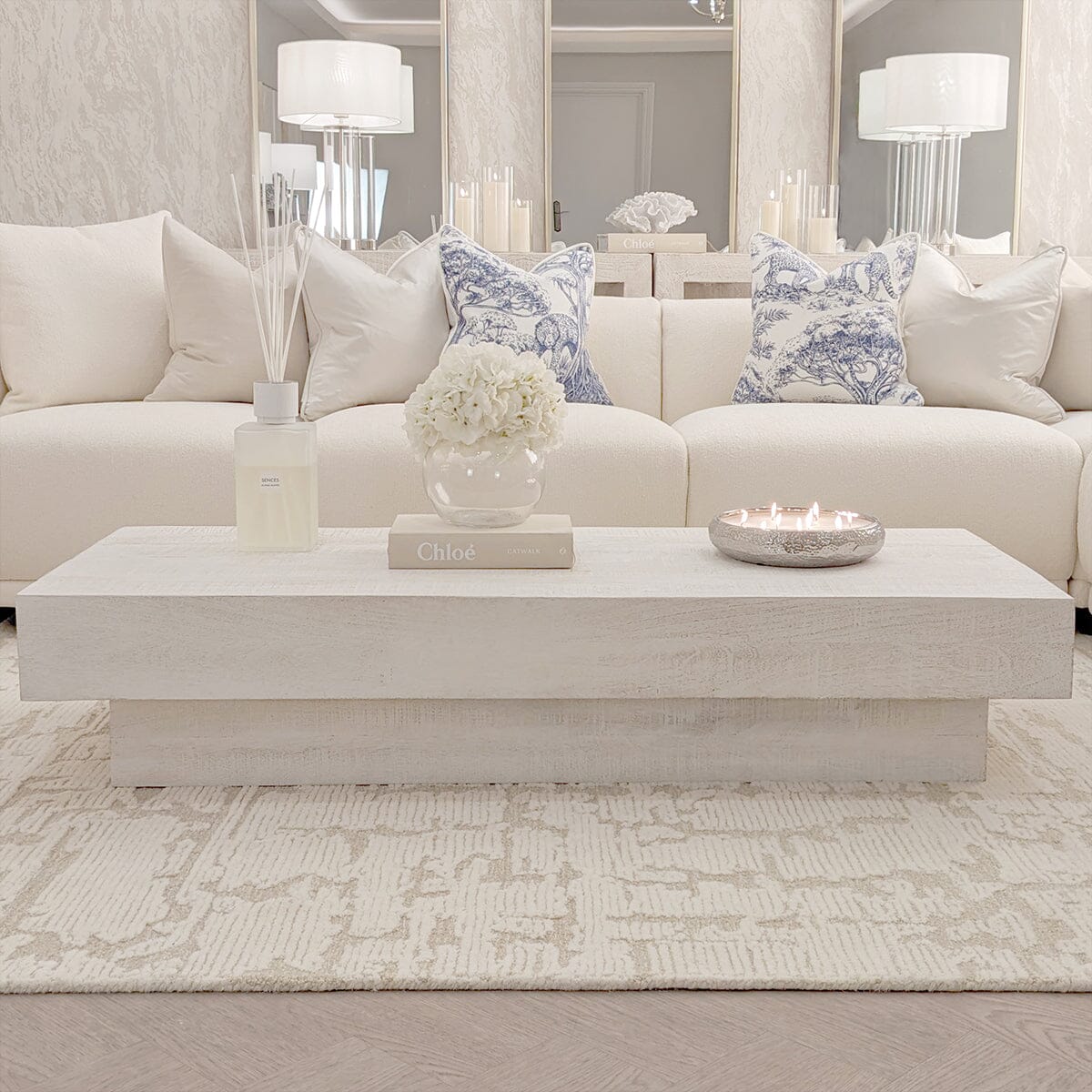 Zenica Luxury Whitewash Coffee Table