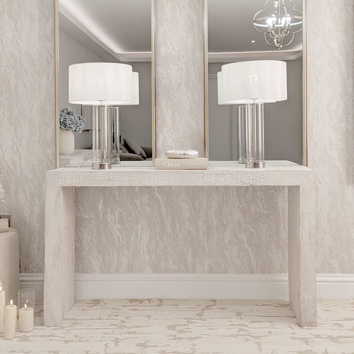 Zenica Luxury Whitewash Console Table