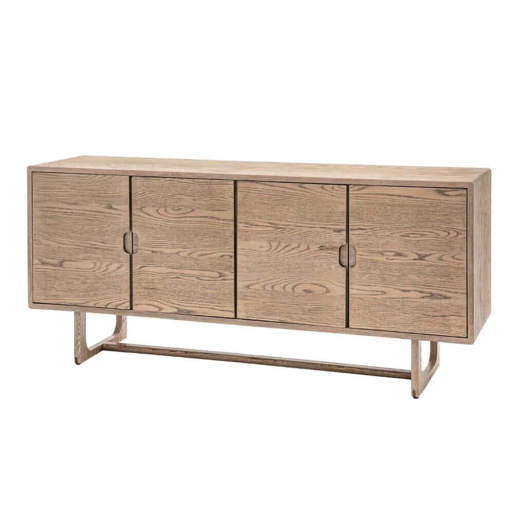 Zyra Smoked Oak Wooden 4 Door Sideboard