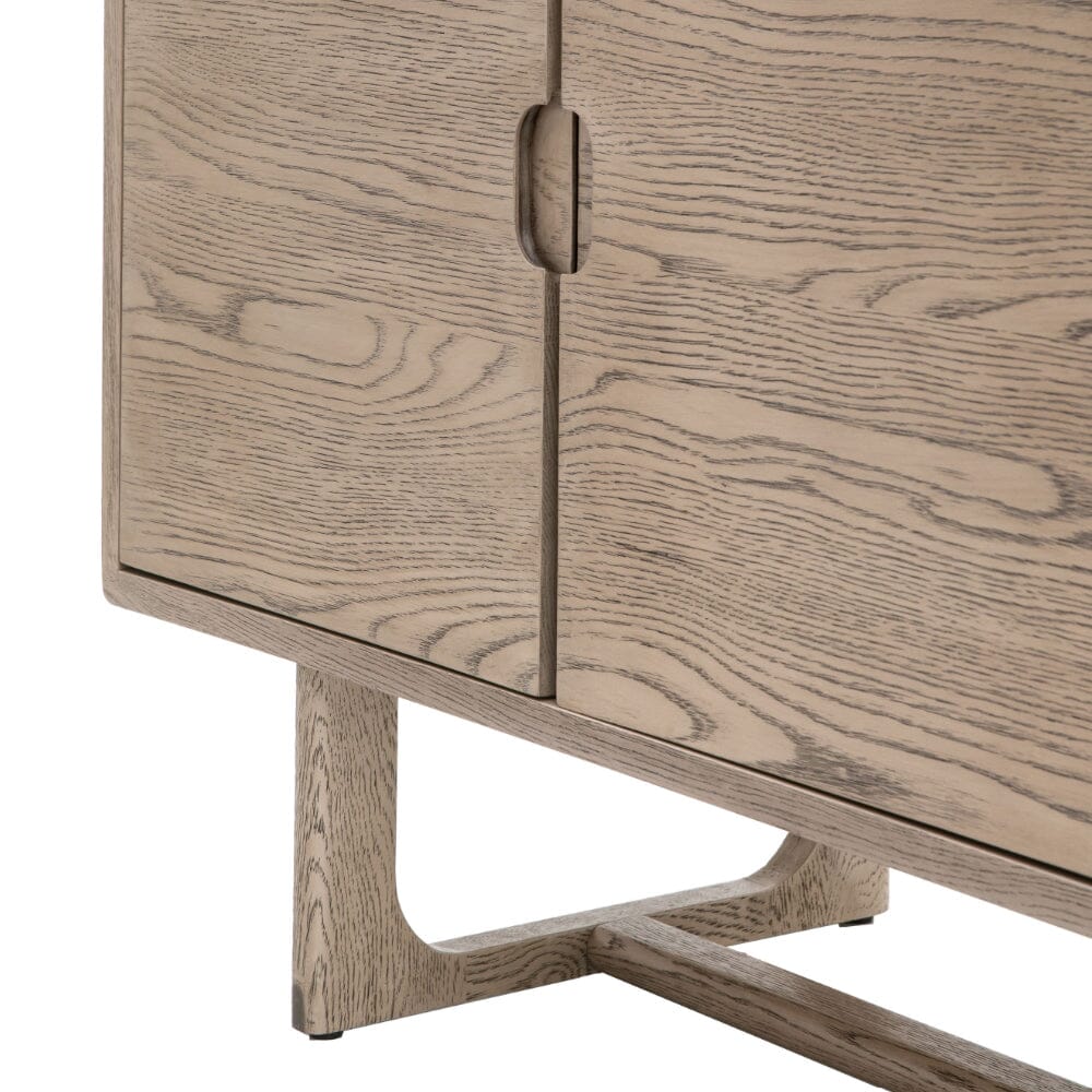 Zyra Smoked Oak Wooden 4 Door Sideboard