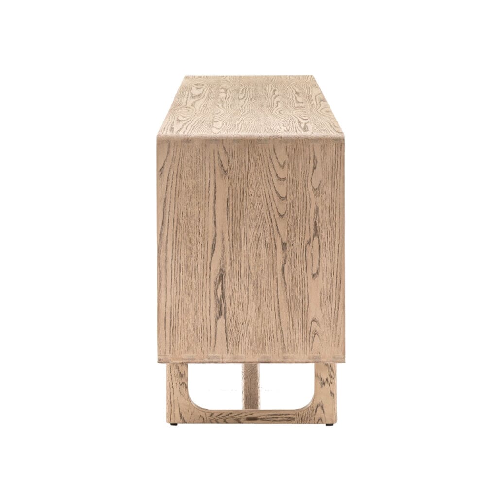 Zyra Smoked Oak Wooden 4 Door Sideboard