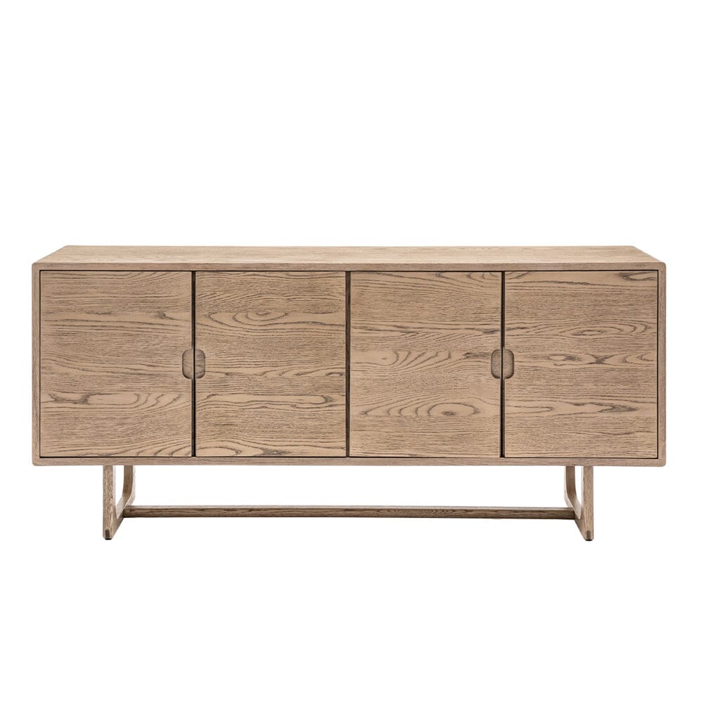 Zyra Smoked Oak Wooden 4 Door Sideboard
