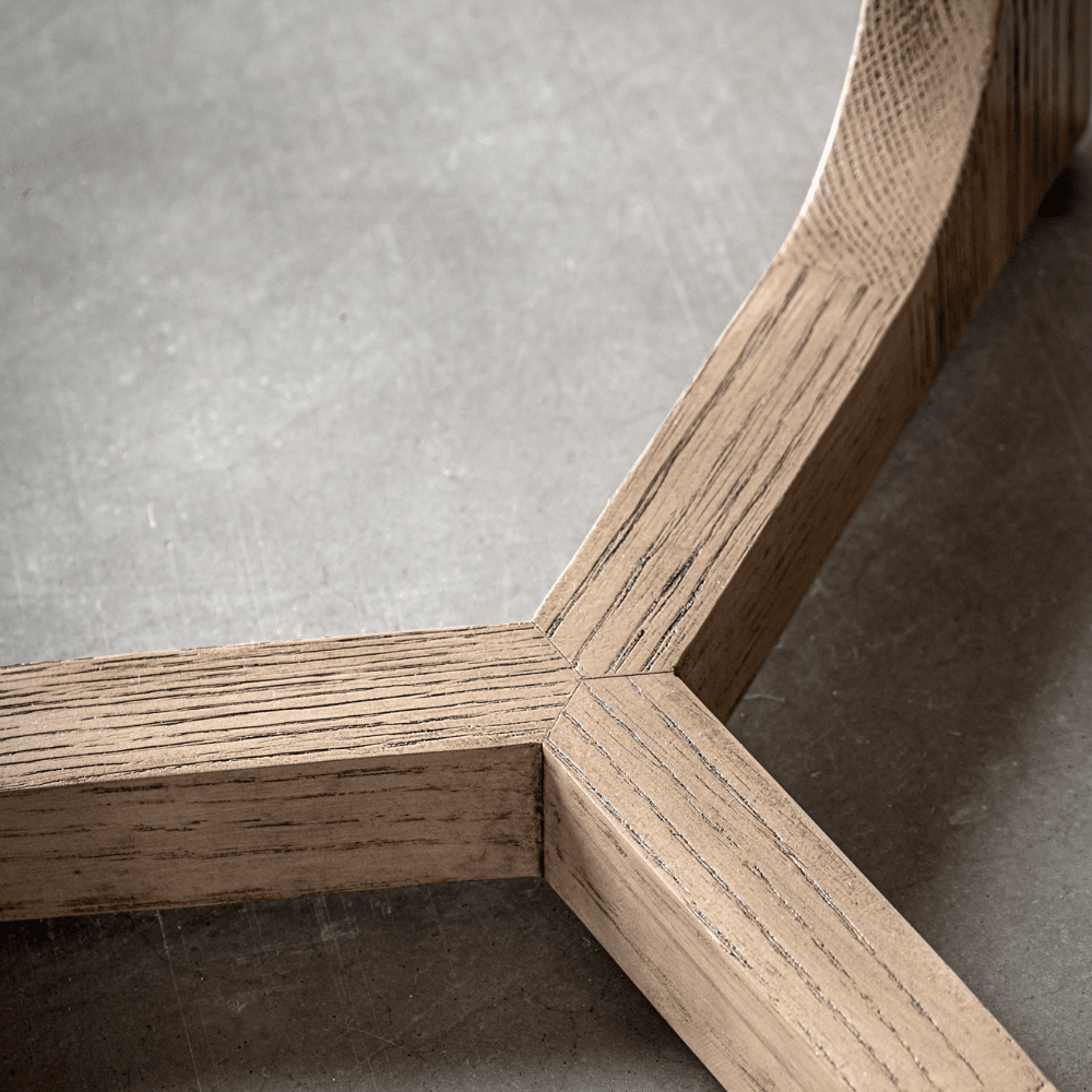 Zyra Smoked Oak Wooden Round Side Table